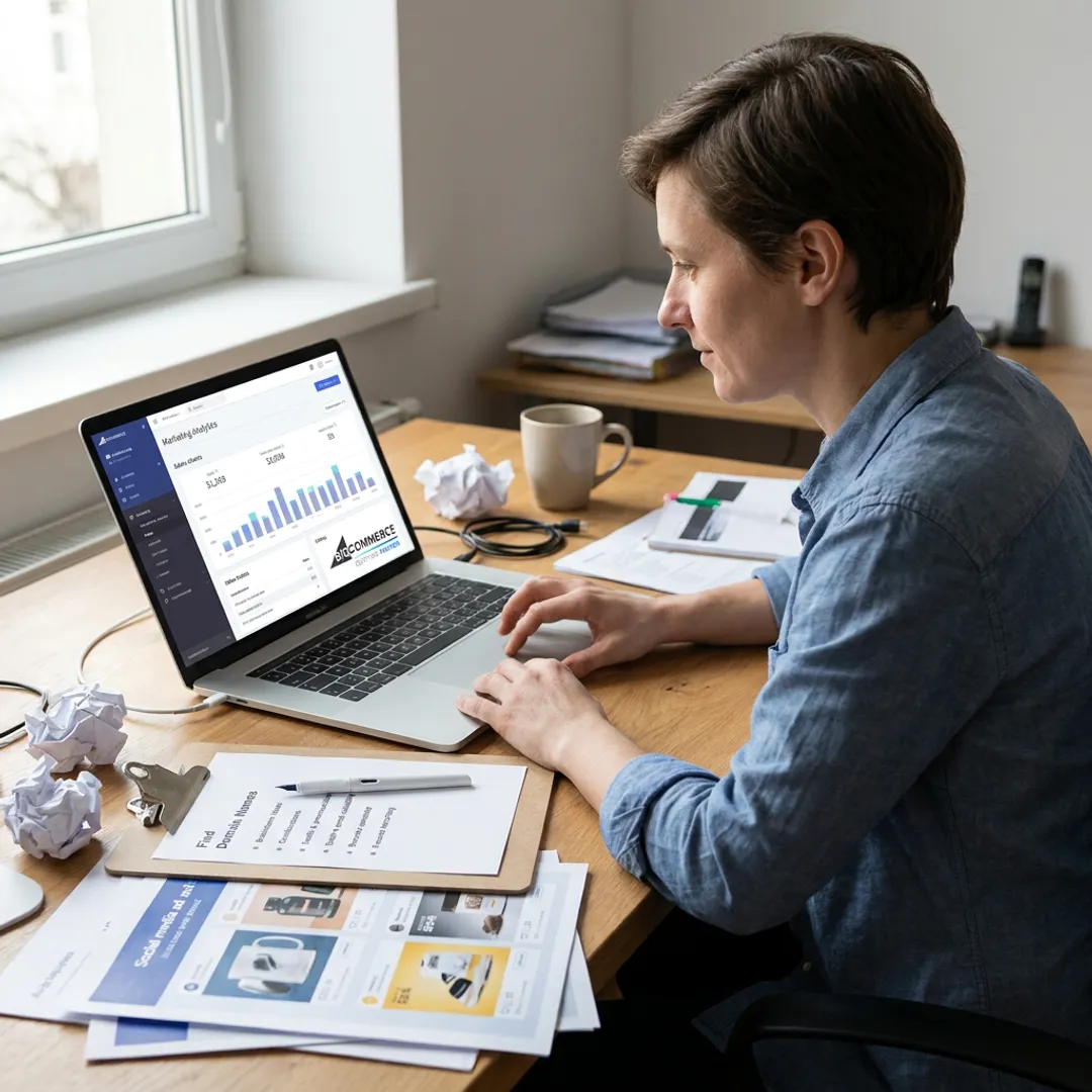 E-commerce marketing expert reviewing online store campaigns