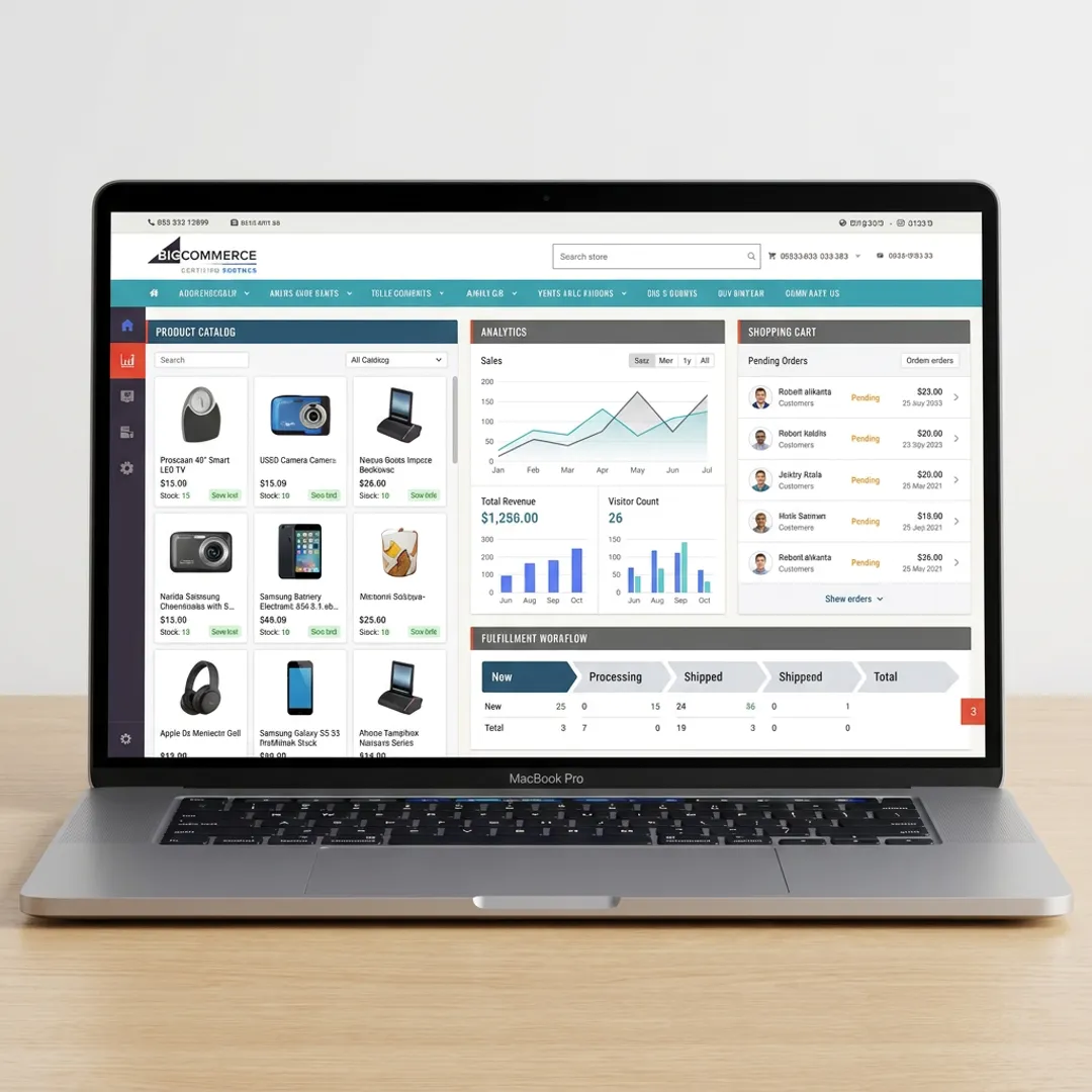 Pre-loaded dropshipping store dashboard on laptop