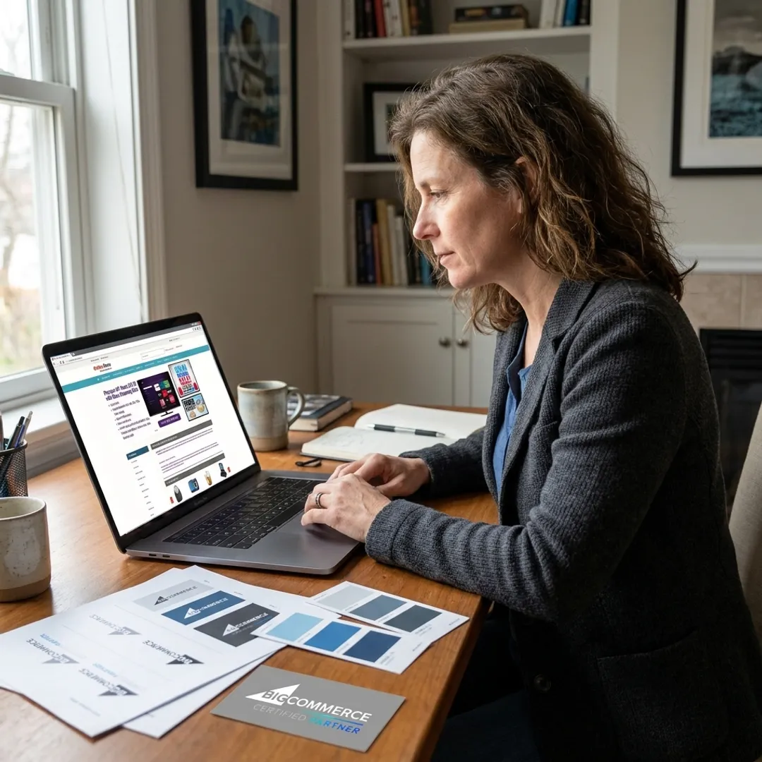 Home-based entrepreneur launching an online store