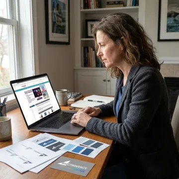 Home-based entrepreneur launching an online store