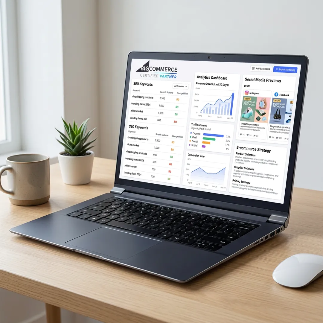 SEO social media marketing dashboard