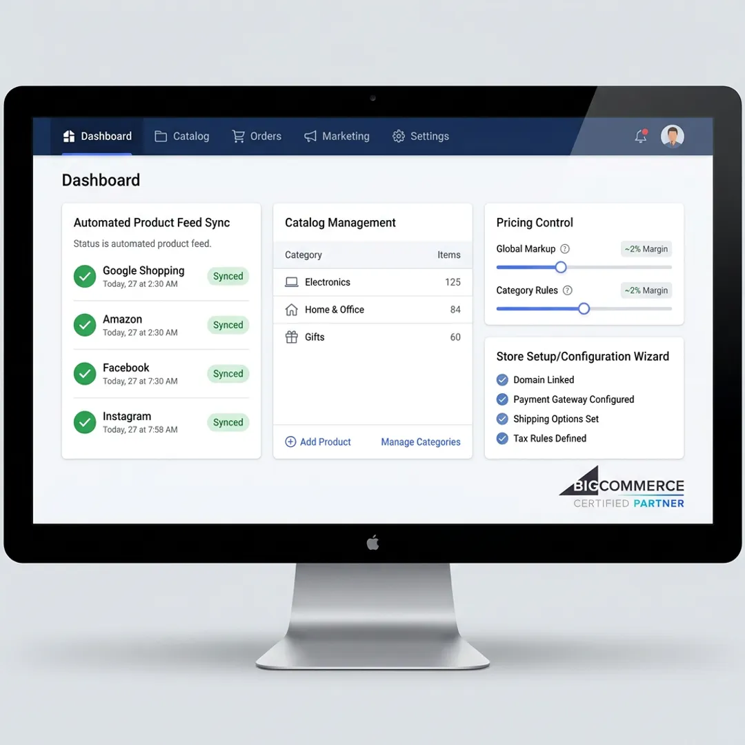 Turn-key e-commerce product feed dashboard