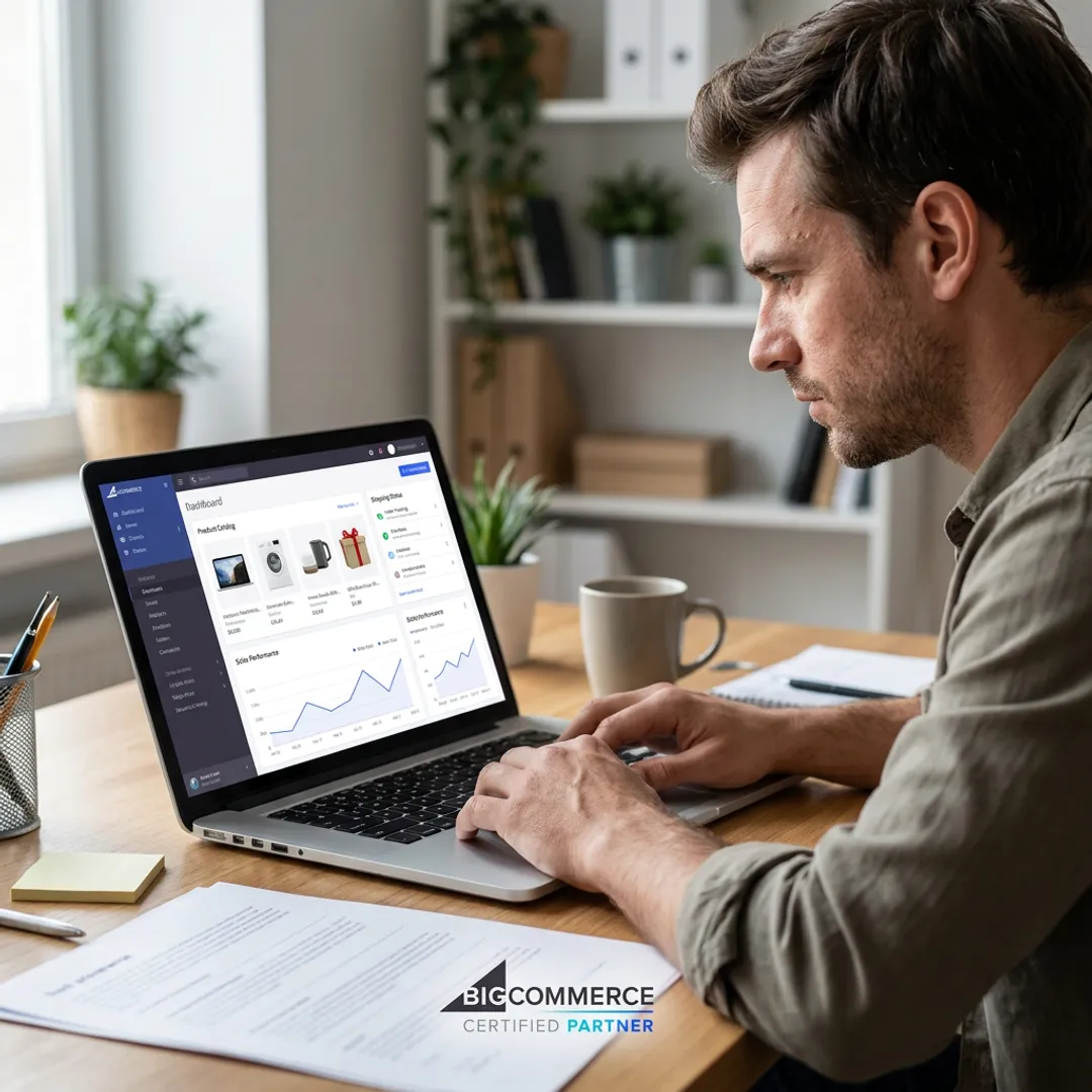 Entrepreneur launching an online business