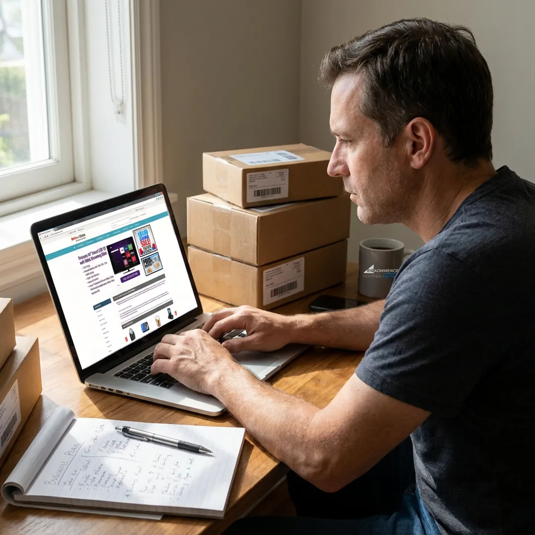 Entrepreneur launching an online business with MBV support