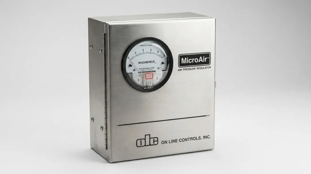 MicroAir ultra-low pressure regulator product showing precision control components