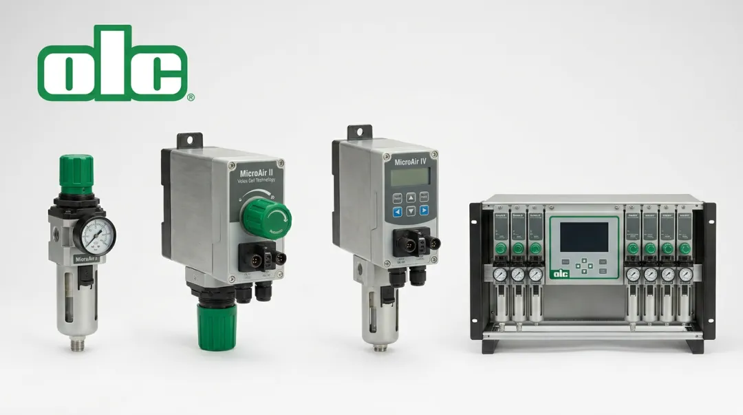 MicroAir pressure regulator product line four models displayed side by side