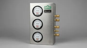 OLC MicroAir multi-channel pressure regulator unit used in medical tubing extrusion line