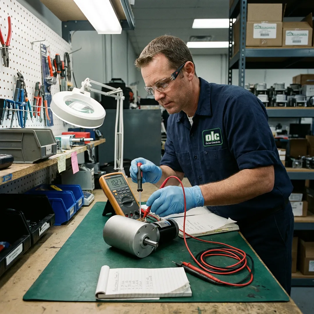 Industrial control component being tested