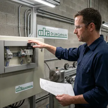 Engineer inspecting retrofit automation controls