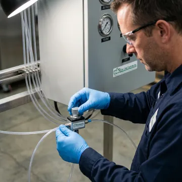 MicroAir regulator on medical extrusion line