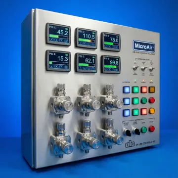 Precision PSI control equipment with digital displays and pressure regulators