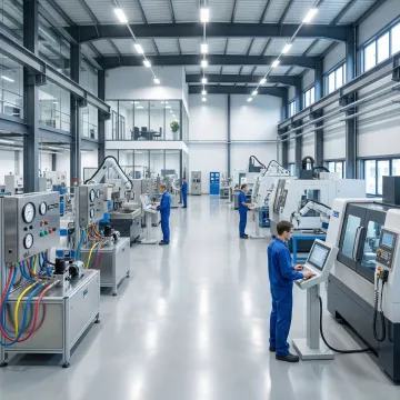 Precision pneumatic and hydraulic control systems in manufacturing facility