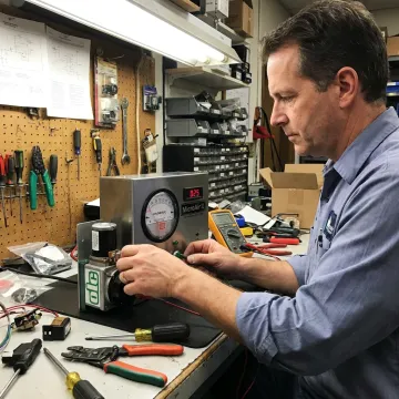 Industrial controls being tested before repair