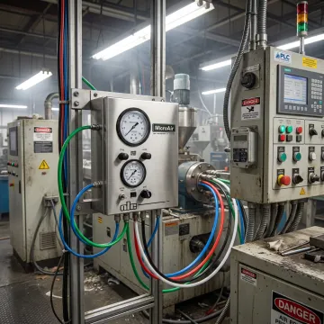 MicroAir IV pressure regulator on extrusion control panel