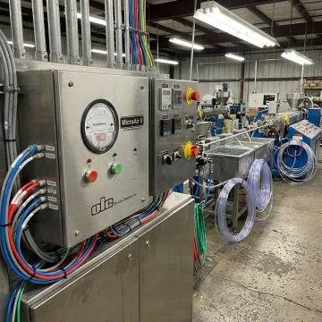 MicroAir II pressure regulator on an extrusion control panel