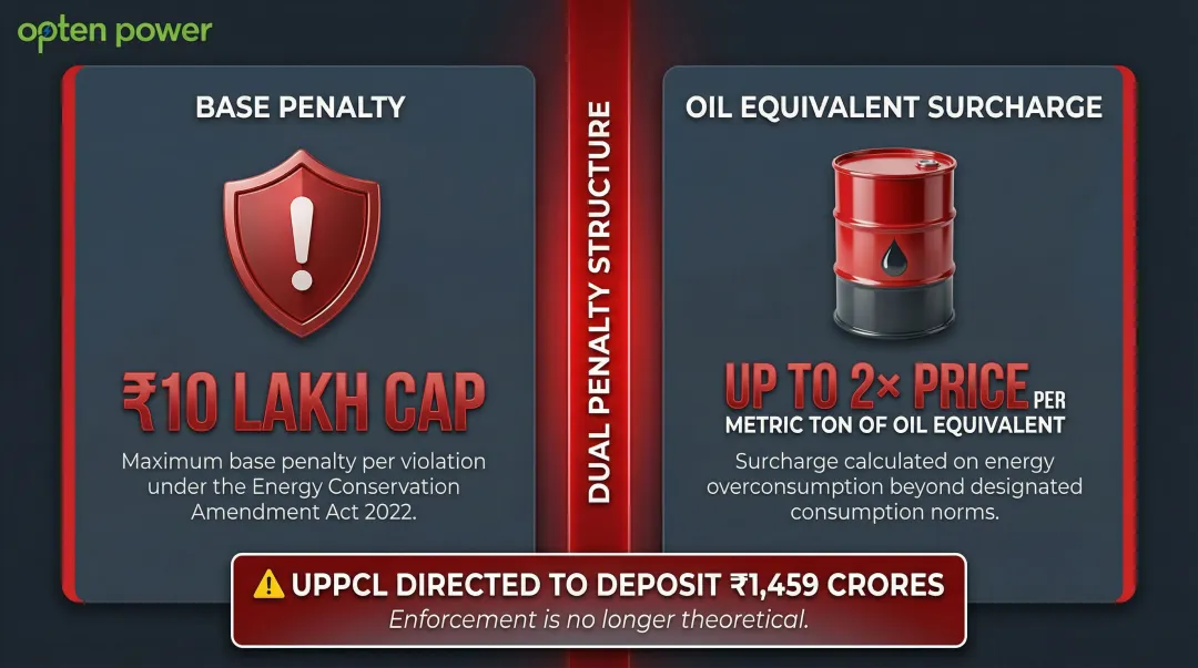 RCO non-compliance dual penalty structure base fine and oil equivalent surcharge breakdown