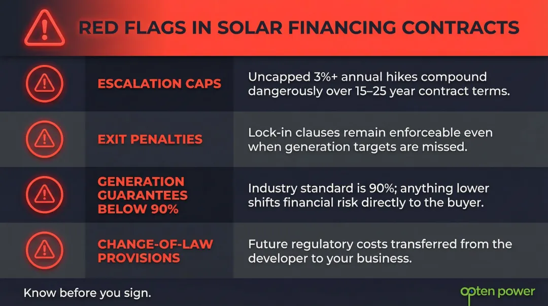 Four red flag warning signs to check in solar financing contracts before signing