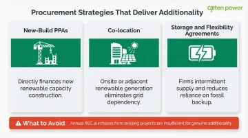 Three additionality procurement strategies for credible data center decarbonization compared