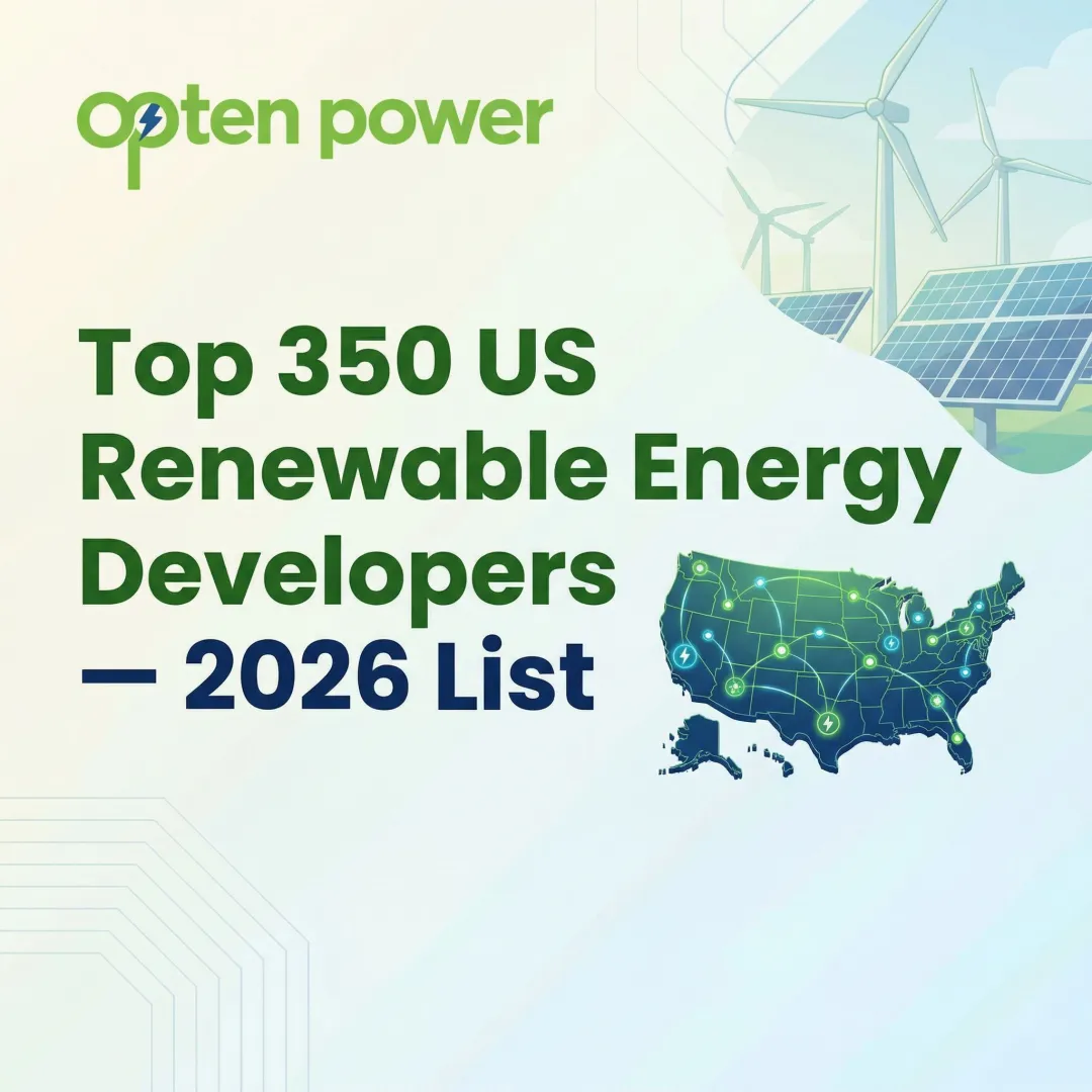 Top 350 US Renewable Energy Developers — 2026 List