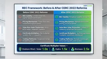 CERC 2022 REC framework changes showing validity pricing and certificate multipliers comparison