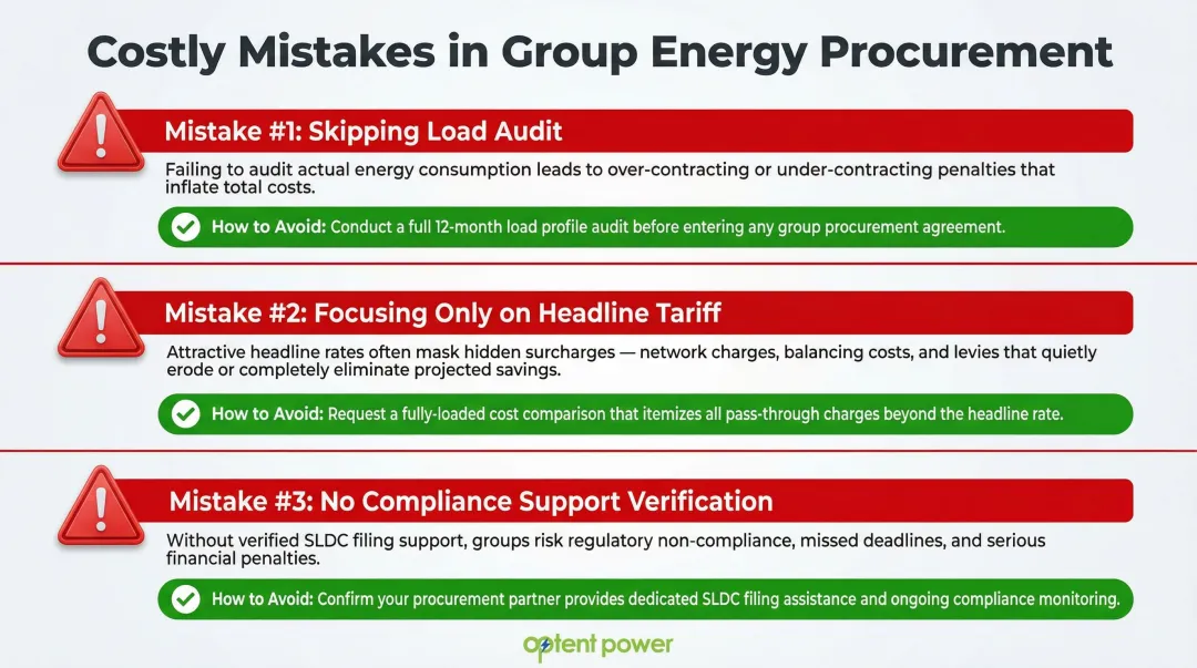Three common mistakes in group energy procurement with impact and prevention tips