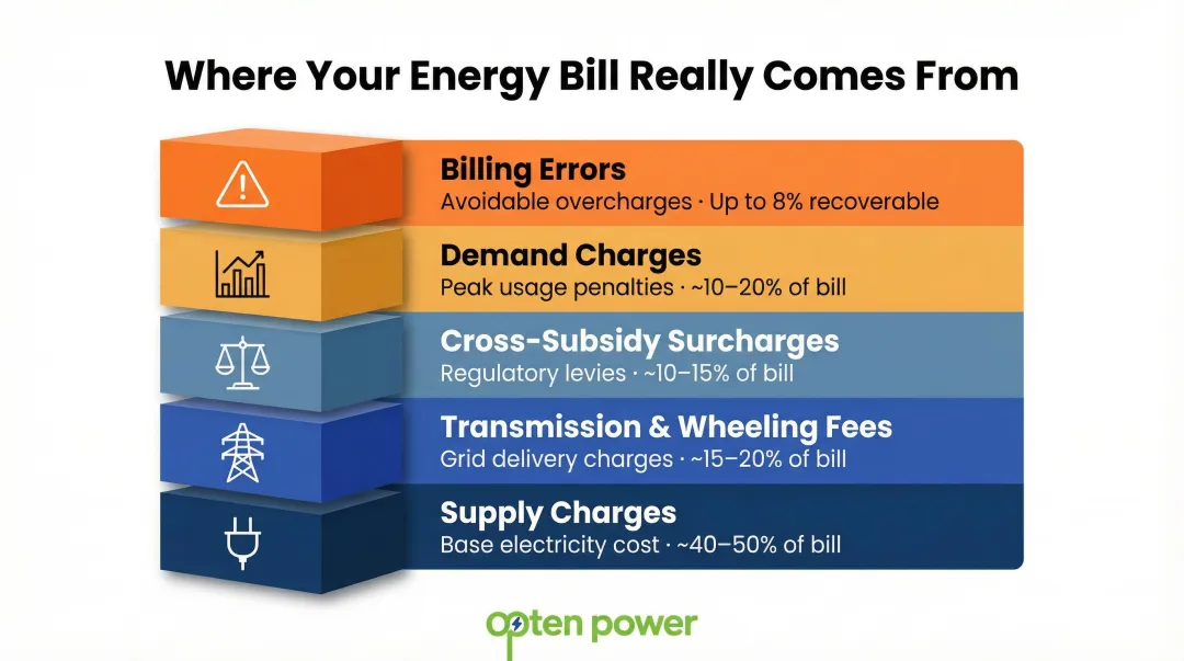 Five hidden energy procurement cost components accumulating in business energy bills