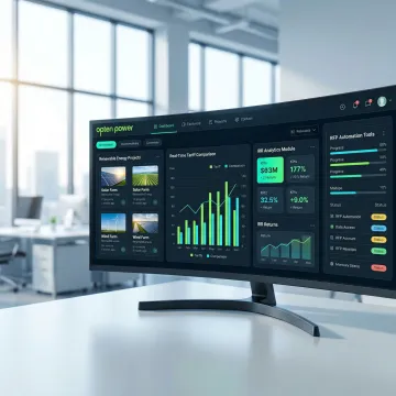 Energy procurement software dashboard showing renewable project comparisons and RFP automation for utilities