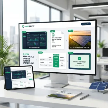 Step-by-step renewable energy procurement tender process on Opten Power platform