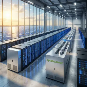 Data center facility with solar panels and renewable energy infrastructure in India