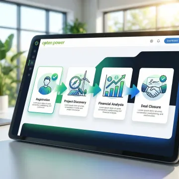 Step-by-step clean energy procurement process on Opten Power's software platform