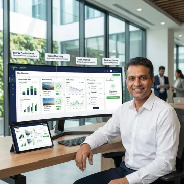 Step-by-step renewable energy procurement process on Opten Power's PPA portal