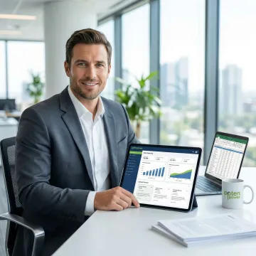 Step-by-step solar project financing process with digital platform and financial documents