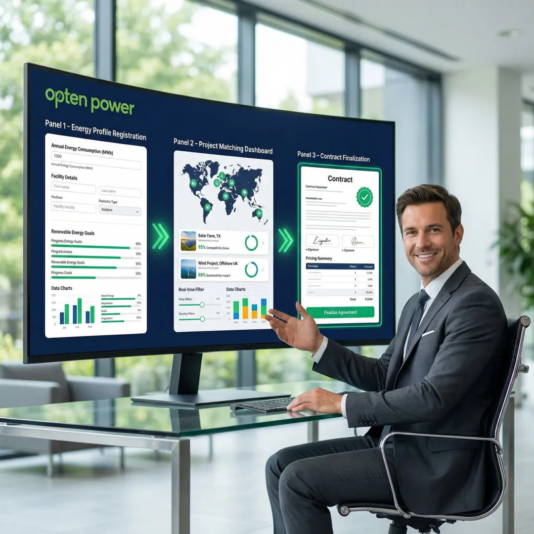 Step-by-step renewable energy procurement process on a digital platform for Indian C&I buyers
