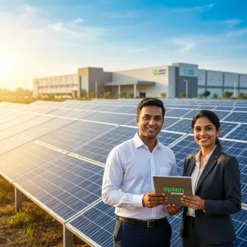 Corporate solar PPA — large rooftop or ground-mounted solar panels at an industrial facility