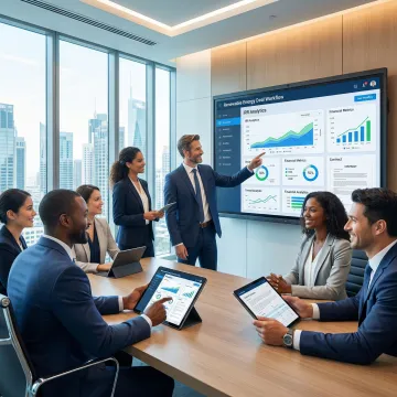 Step-by-step renewable energy M&A and project finance deal process on a digital platform