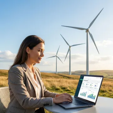 Step-by-step wind farm procurement process on a digital platform