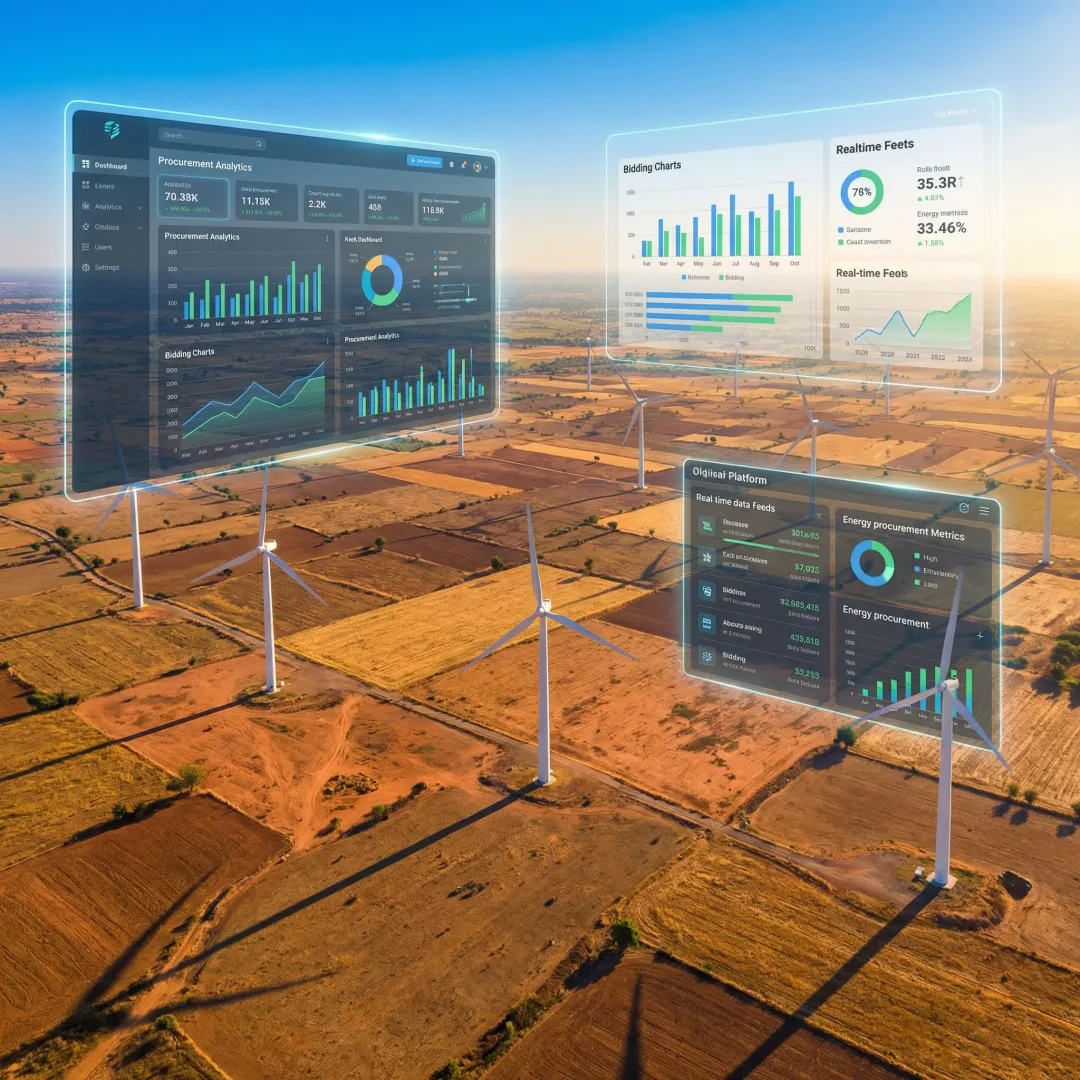 Wind farm project procurement and bidding platform dashboard in India