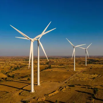 Wind turbines generating clean energy for commercial and industrial businesses in India