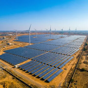 Commercial solar and wind energy project in India representing clean power procurement