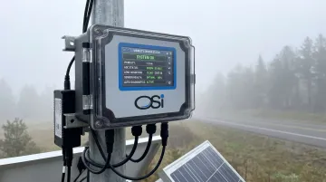 OSI DSP-based visibility sensor displaying self-diagnostic status and lens condition interface