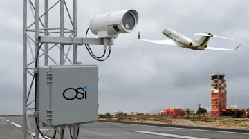 OSI OWI-430 DSP-WIVIS present weather visibility sensor mounted outdoors in field deployment