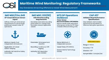 Maritime wind sensor regulatory requirements framework comparison across IMO CAP437 and MTS standards