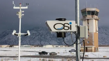 OSI OWI-430 present weather sensor installed at airport in winter icing conditions