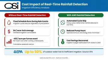 Cost comparison of unnecessary irrigation cycles versus AWS-automated rainfall detection savings