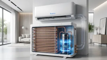 Optimist AC dual-rotary inverter compressor with Turbo+ Mode heat exchanger technology