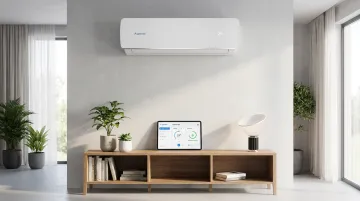 Optimist 1.4 ton inverter split AC indoor unit installed in modern room