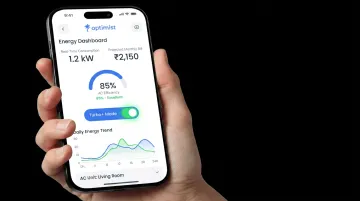 Optimist app dashboard showing real-time AC energy consumption tracking