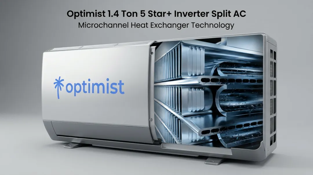 Optimist 1.4 Ton inverter split AC outdoor unit with microchannel heat exchanger design