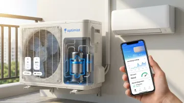 Optimist dual-rotor compressor AC with micro-channel heat exchanger and app