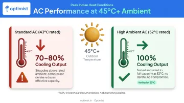 AC ambient temperature rating performance comparison standard versus 52 degree rated units